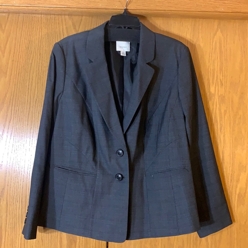 Charcoal Double Breasted Suit Jacket